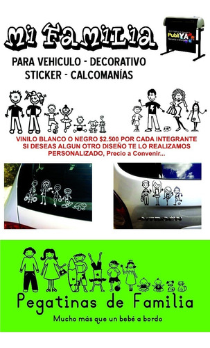 Sticker, Calcomanías, Familia Para Carros  Motos