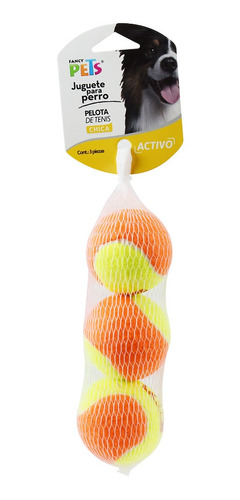 Pelotas De Tenis Bicolor Ch 3 Pzas Para Mascotas  