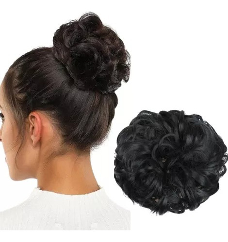 Aplique Coque Grego Orgânico Para Penteado Liso Ondulado