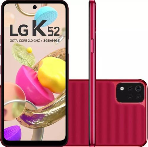 Smartphone LG K52 Tela 6.59  4g 64gb 3gb Ram Vermelho