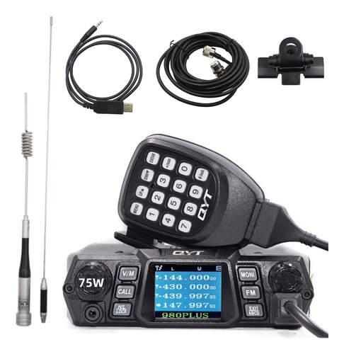 Radio Móvil Radio Base Uhf Vhf Dual Band Qyt 75w+antena 74cm