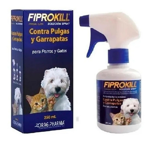 Fiprokill Spray Anti Pulgas/garrapatas 250 Ml Gatos Y Perro