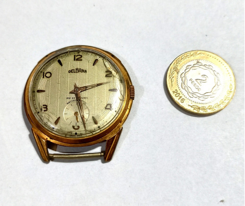 Reloj Pulsera Antiguo Delbana Suizo Rubies (funciona)