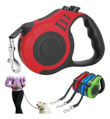 Correa Extensible Retráctil Para Perros 5mts Hasta 30kgs