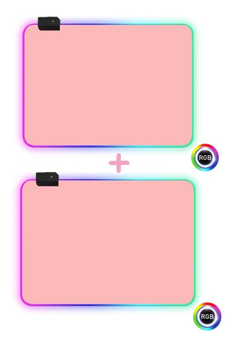 Mouse Pad Gamer Rgb Led Usb 35x25 Rosado Pink Padmouse Juego