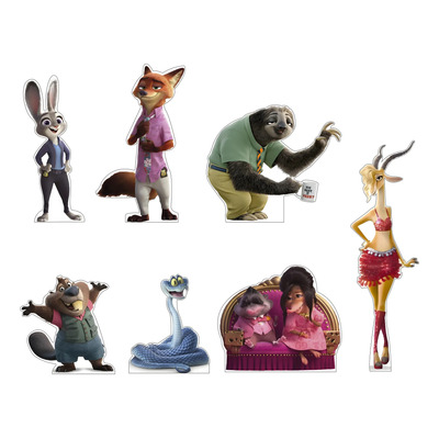Zootopia, Figuras Decorativas Con Base, Pack 7 Piezas Multicolor