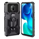 Carcasa Para Xiaomi Redmi Note 9 Negra Antigolpe Clip Metal