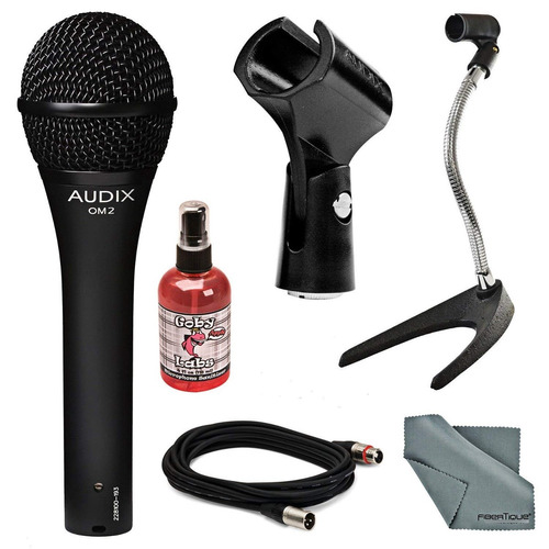 Audix Om-2 Micrófono Dinámico De Mano Bundle Con Soporte De 