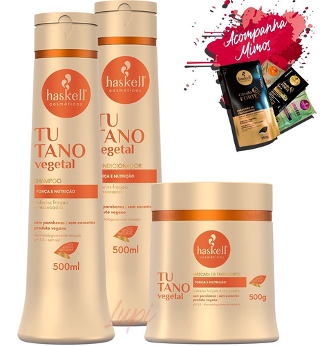 Kit Haskell Tutano Shampoo Condicionador Máscara 500g