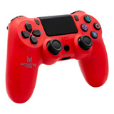 Joystick Monster Compatible Ps4 Inalámbrico Rojo