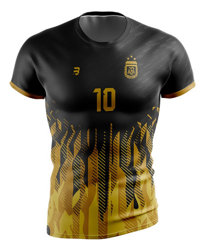 Camiseta Argentina Messi Dorada Niños