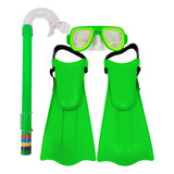 Kit Mergulho Completo Infantil Máscara Snorkel Pé De Pato