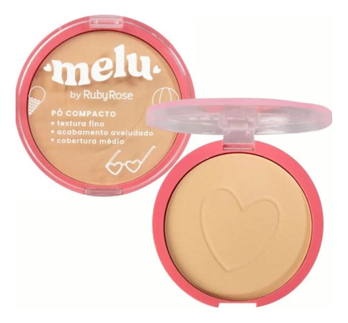 Pó Compacto Facial Melu - Ruby Rose Aveludado 10g