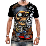 Camiseta Camisa Masculina Meninos Caveira Ossos Esqueletos