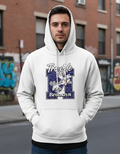 Sudadera Con Gorro Bugs Bunny Brooklyn Looney Tunes