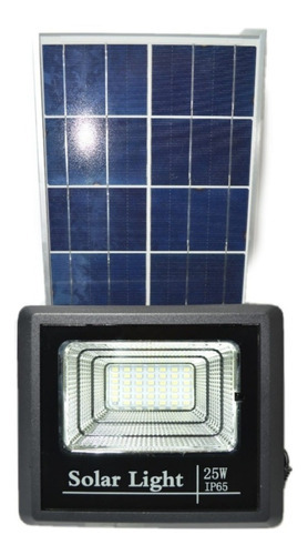 Reflector Solar Led 25w C/panel Y Control Remoto Exterior Color De La Carcasa Negro Color De La Luz Blanco Frío