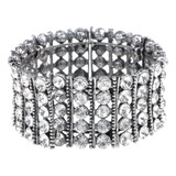 Brazalete De Tenis Nupcial Brillante Con Diamantes De Imitac