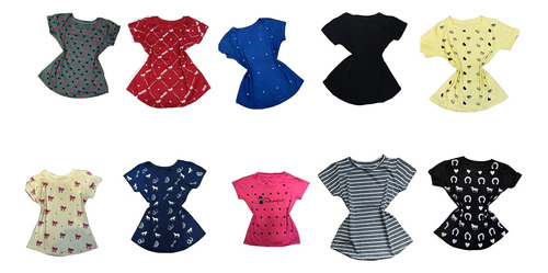 Kit 10 Blusa T-shirt Feminina Estampada Love Paris Atacado