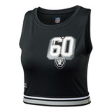 Polera Crop Top Las Vegas Raiders Nfl Color Negro De Mujer