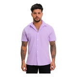 Camisa Viscolinho Social Masculina Praia Gola Colarinho Luxo