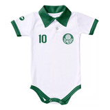 Body De Bebê Palmeiras Camisa Polo Roupinha Baby Oficial