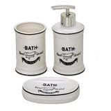 Conjunto Para Banheiro 3 Peças Branco Enjoy Bath Colection