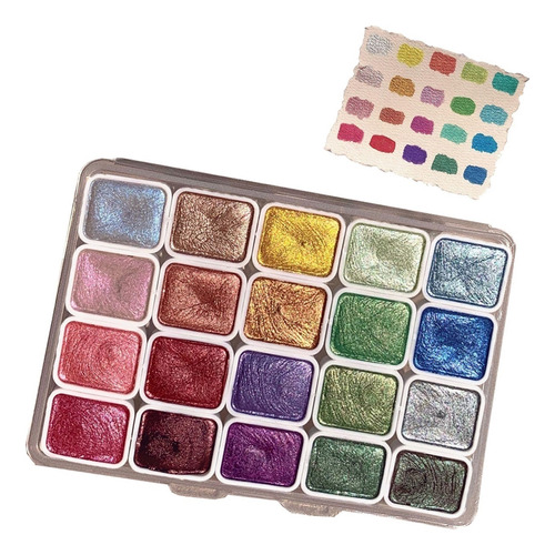 Acuarela Nacarada Paleta De Sombras De - g a $3088