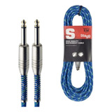 Cable Plug Plug Stagg Sgc6vt Azul Tela  Profesional 6 Mts 