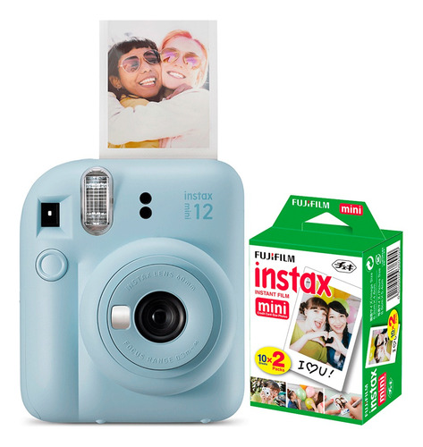 Câmera Instantânea Instax Fujifilm Mini 12 Azul + 20 Filmes