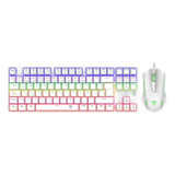 Kit Teclado Y Mouse Gamer T-dagger Advance Force Blanco Pc