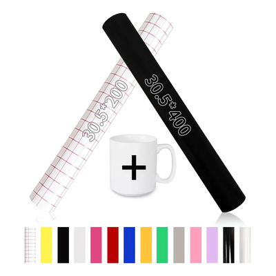 30.5cm*6m Vinil Adhesivo Y Papel Transfer De Calidad Cameo Silhouette Cricut /vinilo Transfer Cricut Rollo/publicidad Impresion Para Vidrio Autos Ceramica/236 X 12 Pulgadas/vinil Permanente Negro Mate