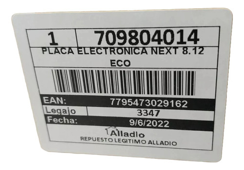 Plaqueta Lavarropas Drean Next 8.12 Eco Nueva! Gtía 3 Meses!