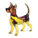 Miniatura Perro Vidrio Soplado Animales Colección Figura