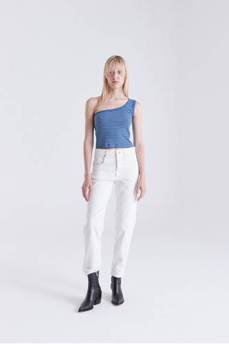 Jean Mom Fit Ilaria White Off White Cher Mix Para Mujer