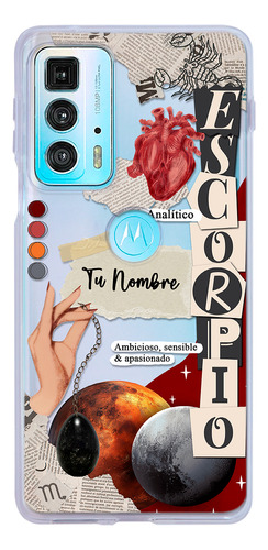 Funda Para Motorola Mujer Signo Zodiaco Escorpio Tu Nombre