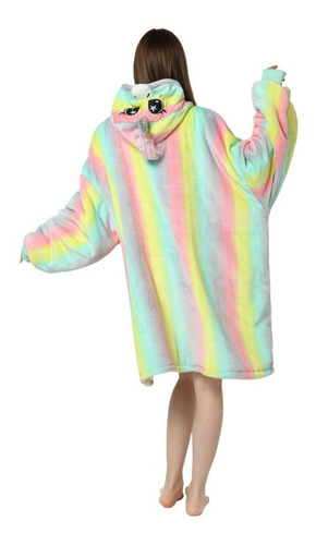 Manta Casaco Pijama Cobertor Mangas Capuz Unicórnio Infantil