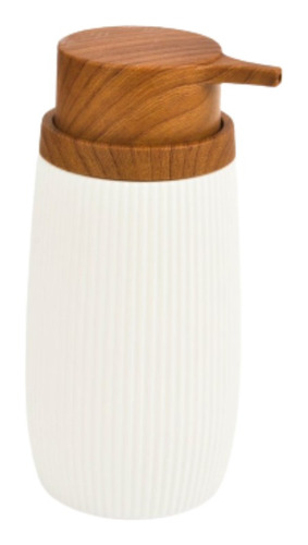 Dispenser Baño Jabon Liquido Plástico Bamboo Madera Rayas