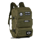 Mochila Militar Black Skull Resistente Bolsa Cor Verde