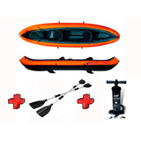 Canoa Kayak Inflable 2 Personas Bestway + 2 Remos + Inflador