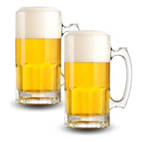 Set X2 Vasos Cervecero De Cristal Premium Para Tus Bebidas
