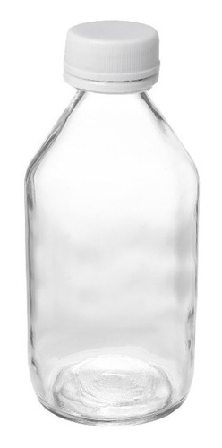 Botella Vidrio Transparente Farma 125 Cc X18 Uds Con Tapa
