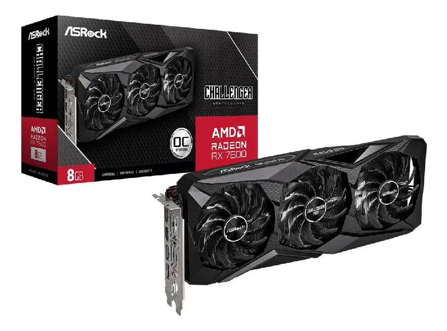 PLACA DE VIDEO ASROCK CHALLENGER RX 7600 8GB GDDR6 OC