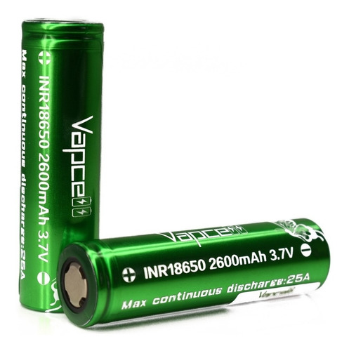 Kit 2 Baterias 18650 2600mah 25a Vapcell P26a