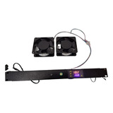 Sistema Kit Ventilação Rack 19'' - 2 Coolers C/ Termostato