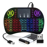 Mini Teclado Sem Fio Led Wireless Keyboard Com Touchpad Usb