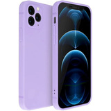 Carcasa Silicona Slim Antihuellas Para iPhone 13 /pro /max Color Violeta