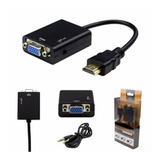 Cabo Conversor Hdmi P/ Vga Pc Xbox Monitor C/ Saída De Áudio