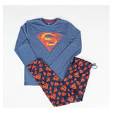 Pijama Hombre Algodon Invierno Hombre Acero Speed Azul