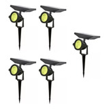 Kit. 05 Luminária Solar 5w Espeto Jardim 12h Super Led