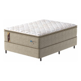 Cama Box Colchão Casal Molas Guarda Costas Max 1,38m Bege Cor Bege/bco